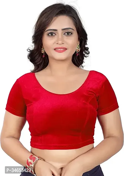 Stylish Red Velvet Blouses For Women-thumb0