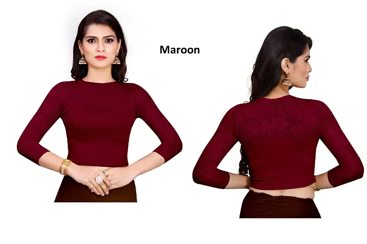 Women's Spandex Stretchable Readymade Saree Blouse