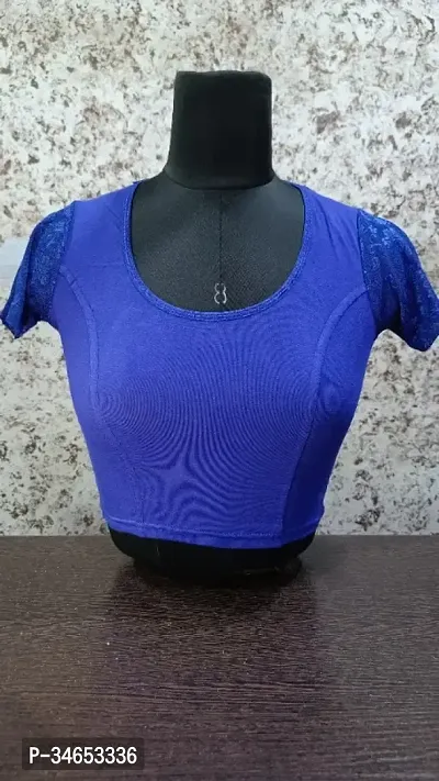 Pre Smart New Fancy Round Neck  Strechable Readymade Womens Blouse-thumb0