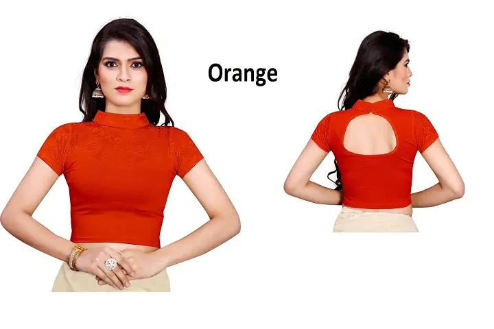 Women's Spandex Stretchable Readymade Saree Blouse