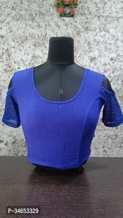 Pre Smart New Fancy Round Neck  Strechable Readymade Womens Blouse-thumb0