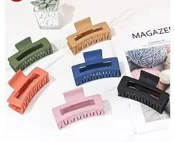 Rectangle Claw Hair Clips, Matte Hair Claws Jaw Clips ujj Hair Styling Accessories for Thick Hair Any 3 pis  multicolor-thumb1