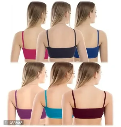 APEXA ENTERPRISE Women's Cotton Non-Padded Non-Wired Sports Bra Pack of 6. Size:-38