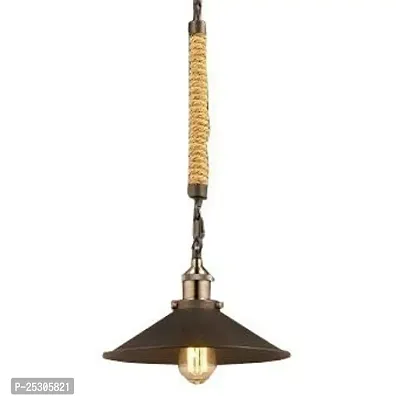 ATHARV DECOR Black Rope Matal E27 Holder Pendants Ceiling Lamp (Bulbs not Included)