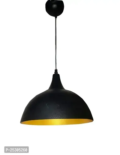 ATHARV DECOR Pendant Ceiling Light Lamp (Black, Golden) (Bulbs not Included)