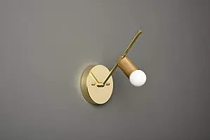 ATHARV DECOR Raw Brass Mid Century Modern Wall Sconce Light for Bathroom (Bulbs not Included)-thumb2