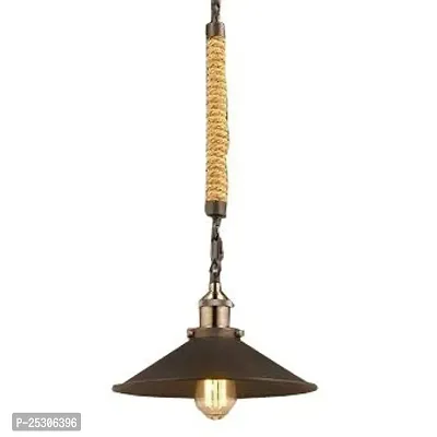 Atharv Decor Black Rope Matal E27 Holder Pendants Ceiling Lamp