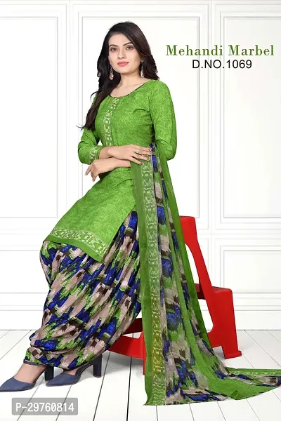 Elegant Crepe Dress Material with Dupatta For Women-thumb0