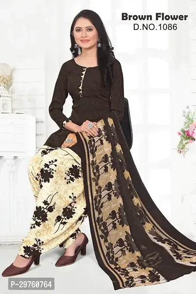 Elegant Crepe Dress Material with Dupatta For Women-thumb0