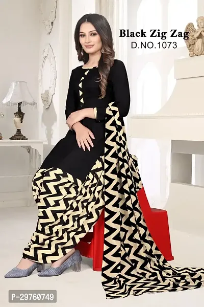 Elegant Crepe Dress Material with Dupatta For Women