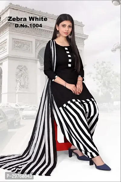 Elegant Crepe Dress Material with Dupatta For Women-thumb0