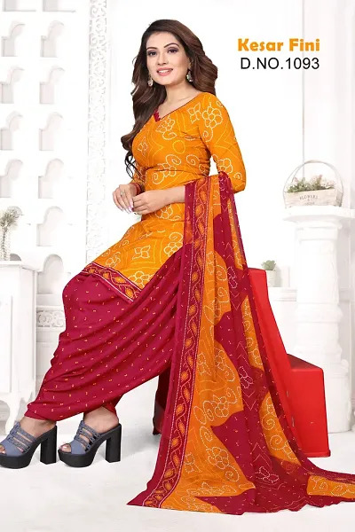 Fancy Crepe Unstitched Dress Material For Women