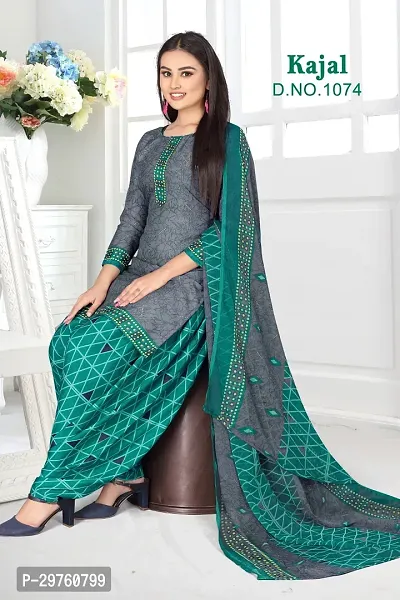 Elegant Crepe Dress Material with Dupatta For Women