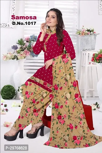 Elegant Crepe Dress Material with Dupatta For Women