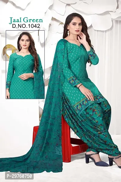 Elegant Crepe Dress Material with Dupatta For Women