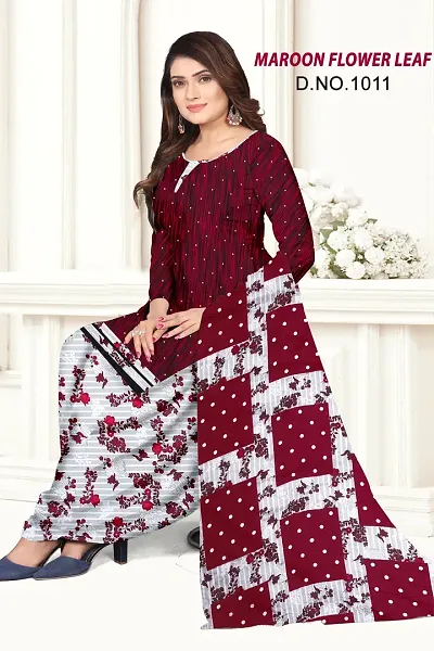 Elegant Crepe Dress Material with Dupatta For Women