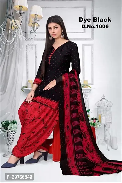 Elegant Crepe Dress Material with Dupatta For Women