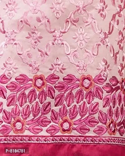 DnVeens Women Chanderi Embroidery Unstitched Salwar Kameez Dress Material (SAHIDA09, Pink, Unstitched)-thumb2