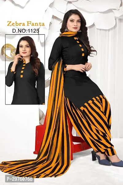 Elegant Crepe Dress Material with Dupatta For Women-thumb0