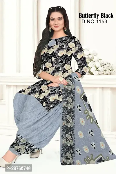 Elegant Crepe Dress Material with Dupatta For Women