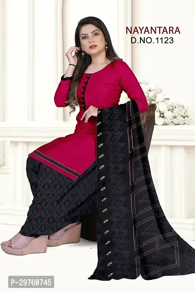 Elegant Crepe Dress Material with Dupatta For Women-thumb0