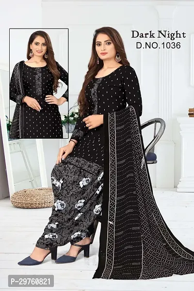 Elegant Crepe Dress Material with Dupatta For Women