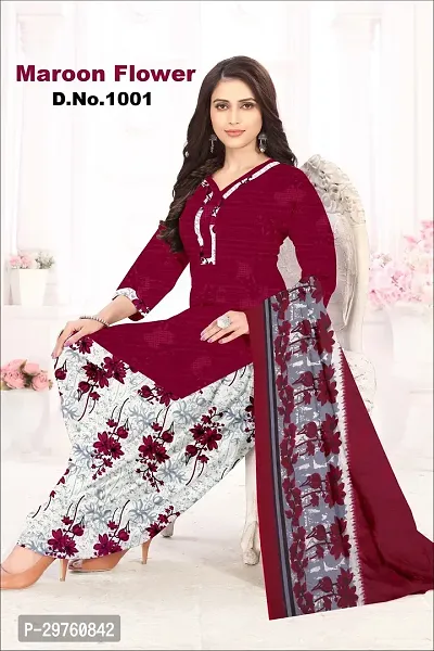 Elegant Crepe Dress Material with Dupatta For Women