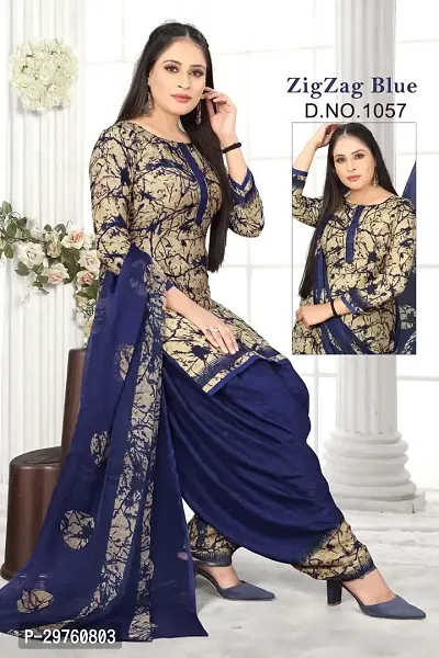 Elegant Crepe Dress Material with Dupatta For Women