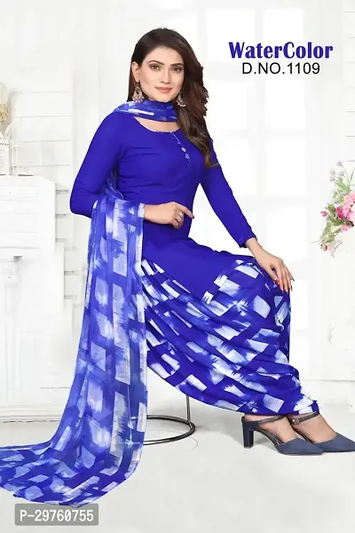 Elegant Crepe Dress Material with Dupatta For Women-thumb0