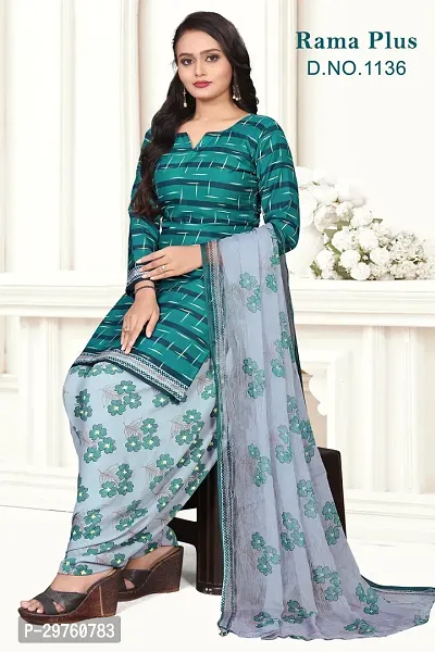 Elegant Crepe Dress Material with Dupatta For Women-thumb0