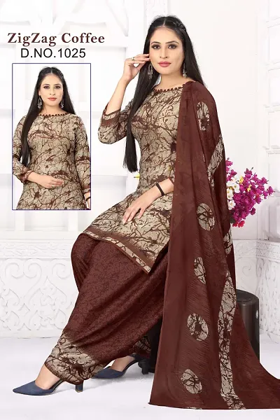 Fancy Crepe Unstitched Dress Material For Women