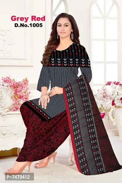 Fancy Crepe Printed Unstitched Dress Material With Dupatta For Women