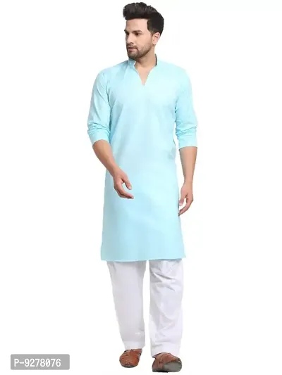 Classic Cotton Blend Solid Kurta Bottom Set for Men