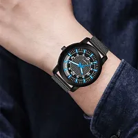 Stylish Black Pu Analog Watch For Men-thumb1