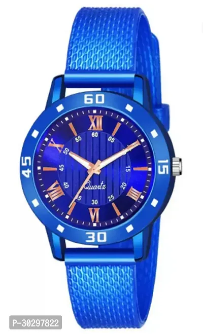 Stylish Blue PU Analog Watches For Women-thumb3