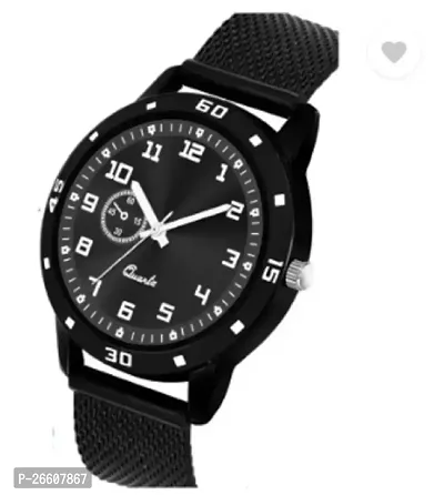 Stylish Black PU Analog Couple Watches For Men And Women, Pack Of 2-thumb2