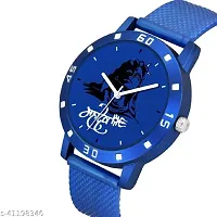 Stylish Blue PU Analog Watches For Men-thumb1