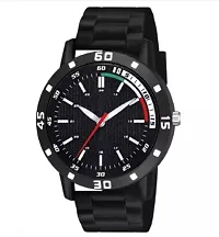 Stylish Black PU Analog For Men-thumb1