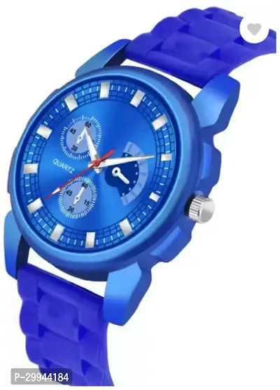 Stylish Blue PU Analog For Men-thumb4