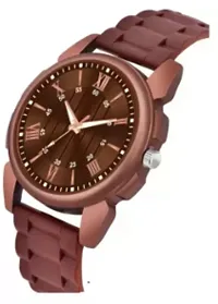 Stylish Brown PU Analog Watches For Men-thumb1