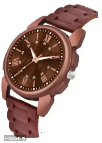 Stylish Brown PU Analog Watches For Men-thumb2