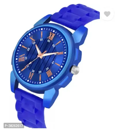 Stylish Blue PU Analog Watch For Men-thumb3