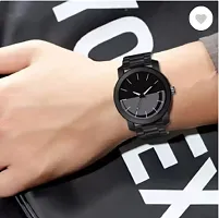 Stylish Black PU Analog Watches For Men-thumb3