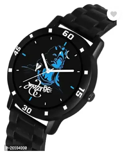 Stylish Black PU Analog Watches For Men-thumb3