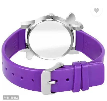 Analog Watch - For Girls Purple Dual Flower Dial Purple Pu Strap Watch For Girl-thumb4