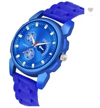 Stylish Blue PU Analog Watch For Men-thumb1