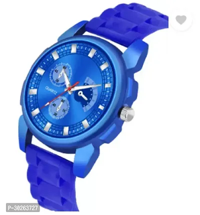 Stylish Blue PU Analog Watch For Men-thumb2