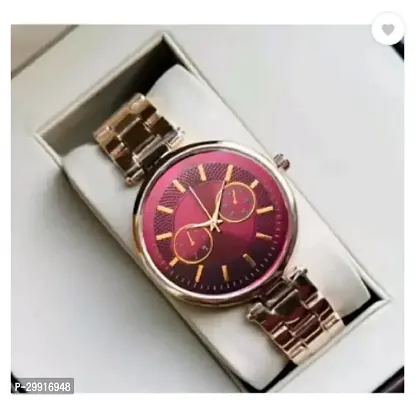 Stylish Golden Metal Analog Watches For Women-thumb0