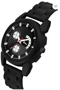 Stylish Black PU Analog Watches For Men-thumb1