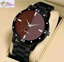 Stylish Black PU Analog Watch For Men-thumb3